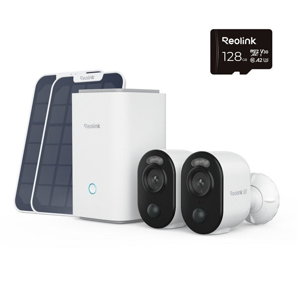 Reolink Home Hub1 met 2 Reolink B350 camera's plus zonnepaneel, pakketdeal